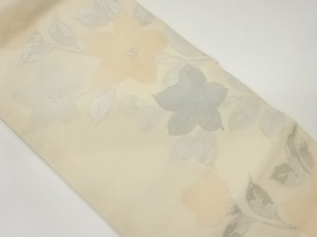 紗 桔梗模様織出し名古屋帯